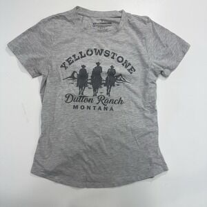 Yellowstone Dutton Ranch Montana Graphic Tee Gray Short Sleeve Women's‎ Small